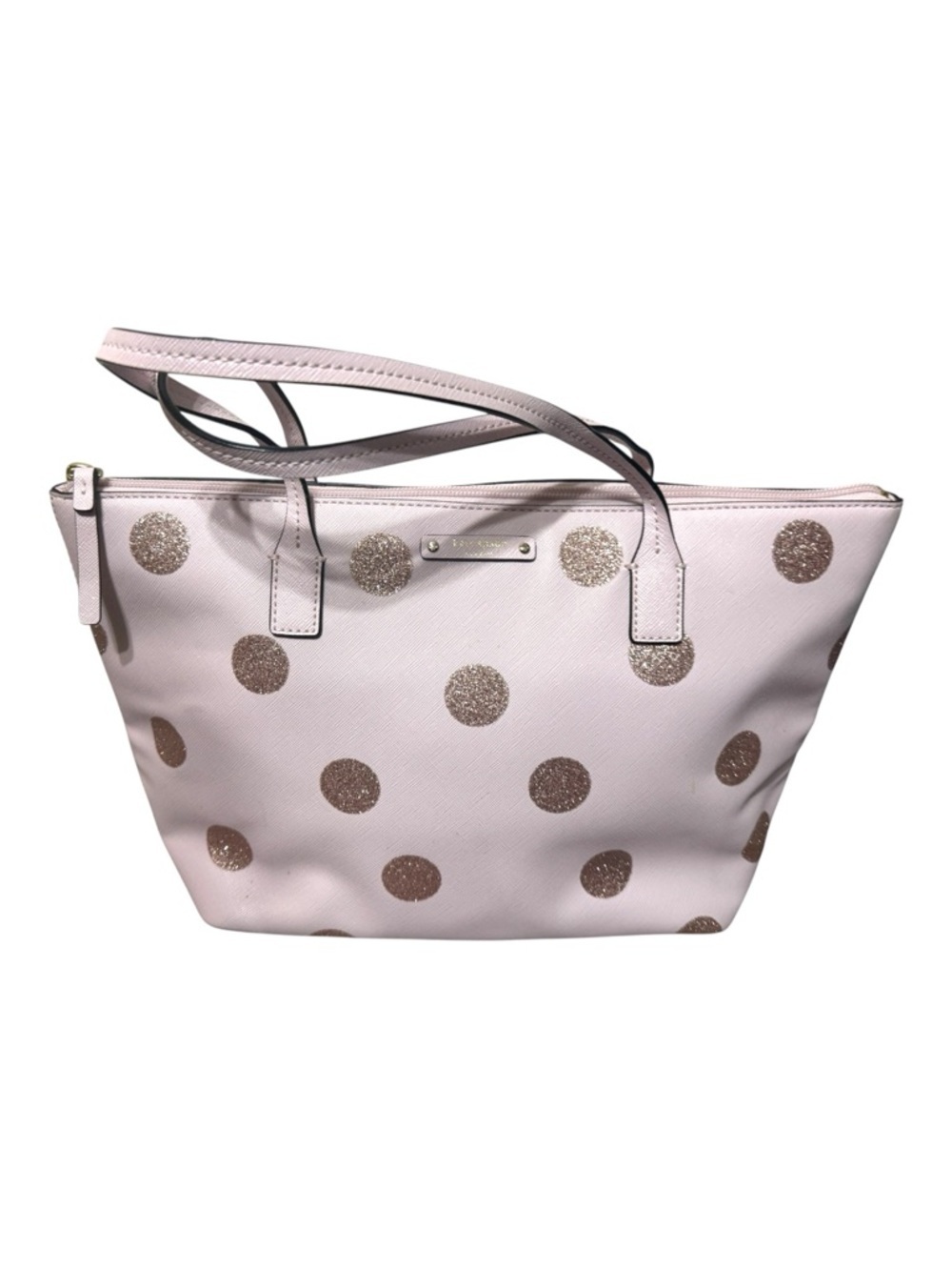 Kate Spade Hani Haven Lane Plumdawn Pink Polka Dot Handbag